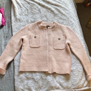 Ann Taylor Blush Pink Textured Knit Sweater